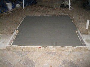 Betongefülltes Ofenfundament