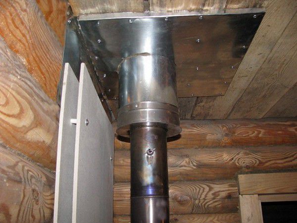 Installation des horizontalen Teils des Schornsteins