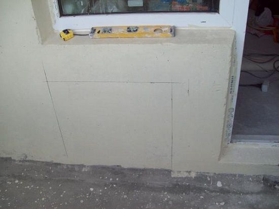 Markierung für die Batterie