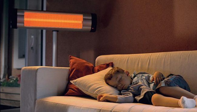 Infrarotstrahler im Wohnzimmer