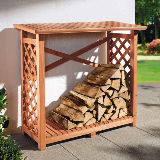 Brennholzschuppen aus Holz