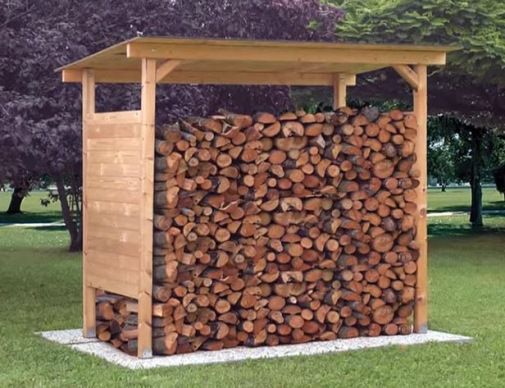 Brennholzregal aus Holz für die Aufbewahrung im Freien